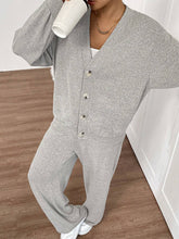 2pcs Women Casual Solid Color Long Sleeve Top And Pants Set, Autumn/Winter